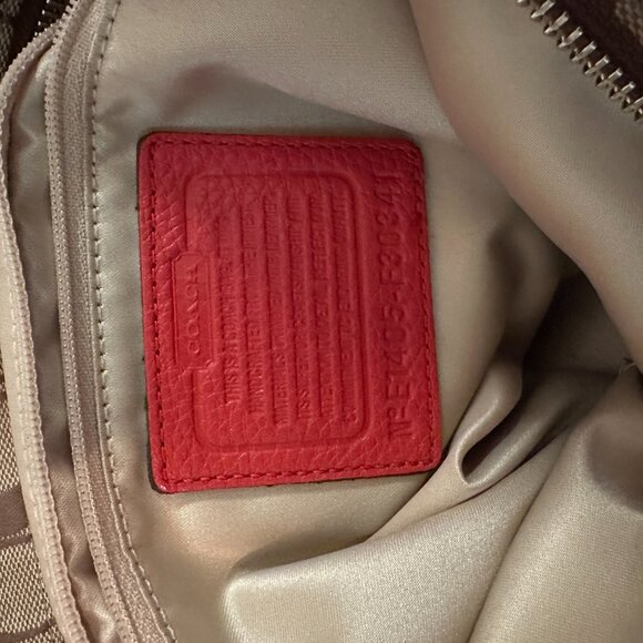 Coach Park Signature Hobo Vermillion Shoulder Bag EUC - Picture 7 of 9